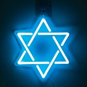 Star of David Neon Sign Hanukkah LED Wall Decor Jewish Light for Home Gift